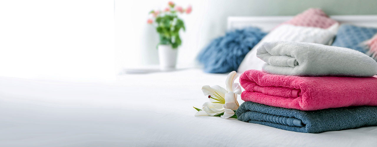 colorful stack of folded towels