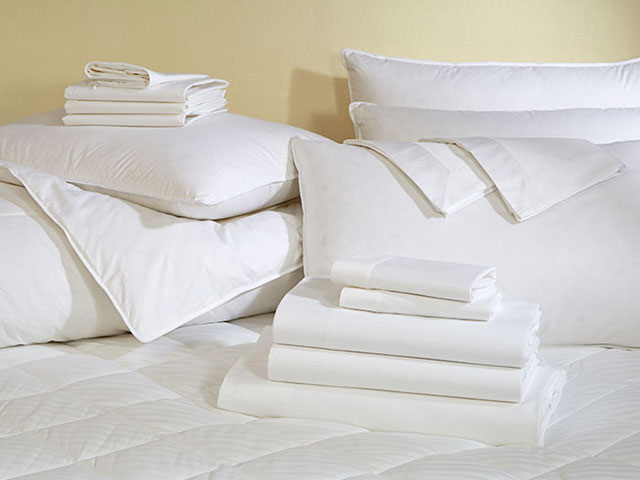 folded white bedding